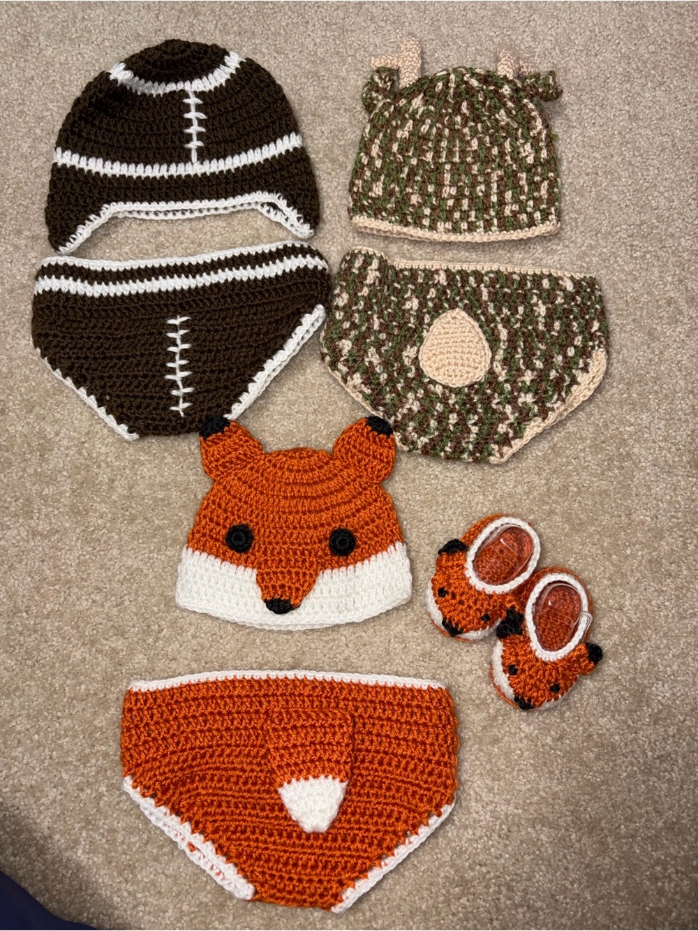3 of the 0-9months Crochet Hat & Diaper Set newborn photo shoots